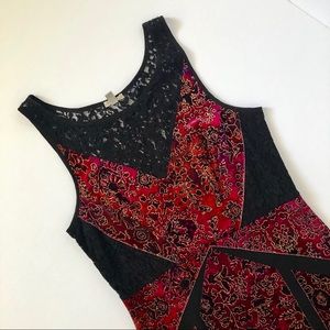 Ecote Velvet and Lace Dress